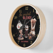 Horloge ☕ Coffeecore Clock Coffee Mèmes Barista Chalkboard (Angle)