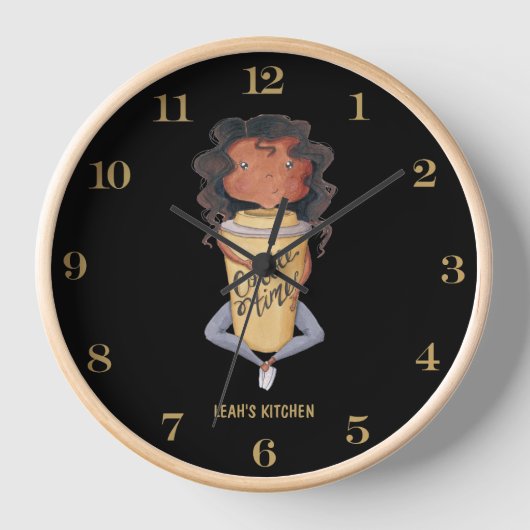 Horloge ☕ Coffeecore Clock Coffee Mèmes Barista Chalkboard (Recto)