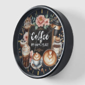 Horloge Coffeecore Decor - Mèmes de café Tableau mural (Angle)