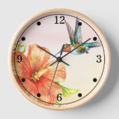 Horloge Colibri et fleur d'Hibiscus (Recto)