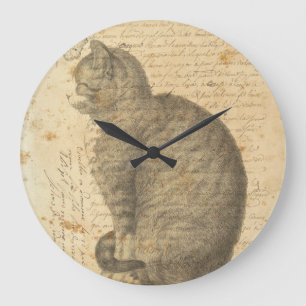 Horloge Collage Chat vintage