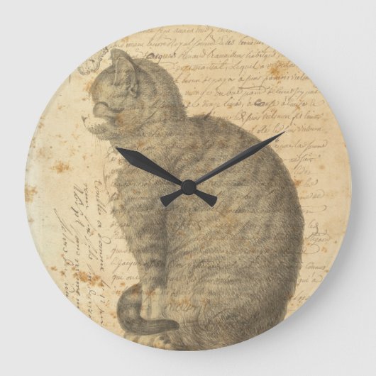 Horloge Collage Chat vintage (Recto)