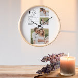 Horloge Collage Couple Photo & Lovely Romantic Wife Cadeau<br><div class="desc">Collage Couple Photo & Lovely Romantic Wife Cadeau</div>