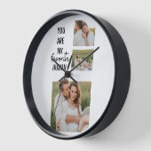 Horloge Collage moderne Couple Photo & Romantic Love Citat (Angle)