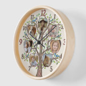 Horloge Collage photo de l'arbre généalogique 7 photos per (Angle)