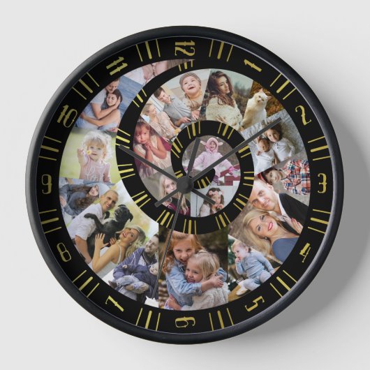 Horloge Collage Photo Famille Personnalisée Nautilus Spira (Recto)