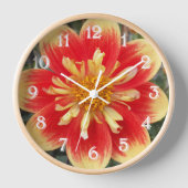 Horloge Collarette orange et jaune Dahlia Floral (Recto)