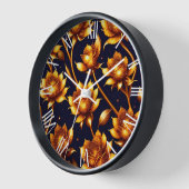 Horloge Collection de Roses d'or de luxe moderne (Angle)