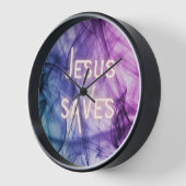Horloge Coloré Jésus Saves (Angle)