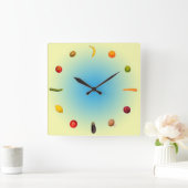 Horloge colorée avec légumes et fruits (Maison)