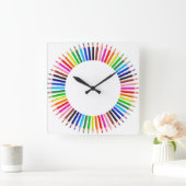 Horloge colorée de crayons (Maison)