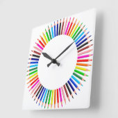 Horloge colorée de crayons (Angle)