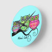 Horloge colorée de hibou (Angle)