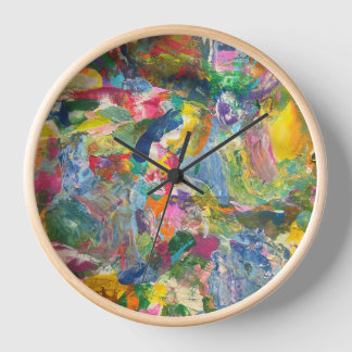 Horloge colorée Esthétique Horloge Super Abstraite