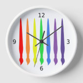 Horloge Coloured paintbrushes, simple, moderne, colourful (Recto)