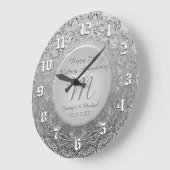 Horloge commémorative du monogramme d'argent perso (Angle)