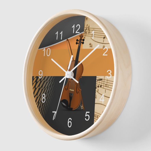 Horloge Conception Abstraite de violon (Angle)