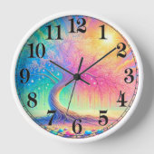 Horloge Conception d'arbre abstrait radieux (Recto)
