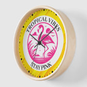 Horloge Conception de cercle d'été flamant rose-68730 (Angle)