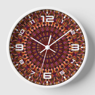 Horloge Conception de mandala marron floral