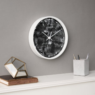Horloge Conception de marbre noir abstrait Dark Grunge