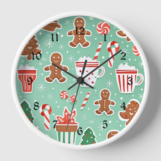 Horloge Conception de pain d'épices de Noël (Recto)