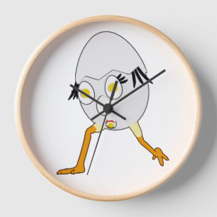 Horloge Conception de personnage d'œuf fantaisiste RG & RA