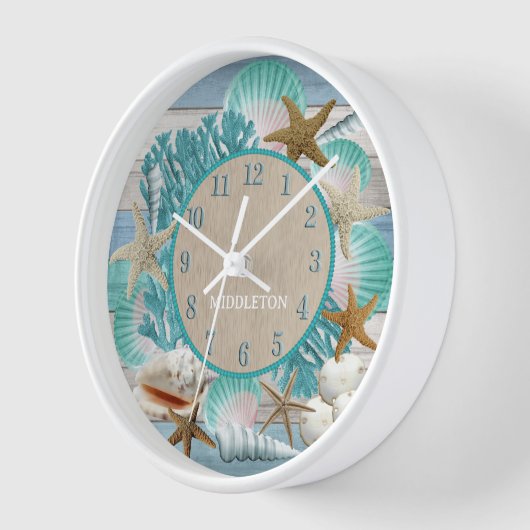 Horloge Conception de plage tropicale (Angle)