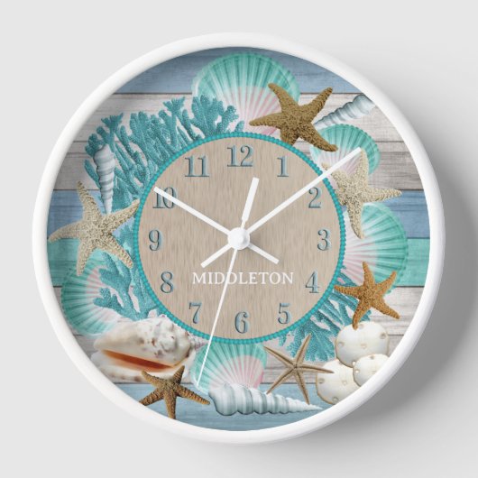 Horloge Conception de plage tropicale (Recto)