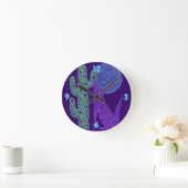 Horloge Conception du sud-ouest coloré du loup de coyote p (Maison)