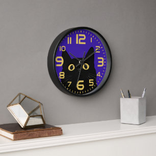 Horloge Conception du visage de l'horloge noire joueuse