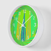 Horloge Conception géométrique jaune et vert du néon Abstr (Angle)