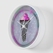 Horloge Cône de glace Abstraite rétro (Angle)