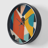 Horloge Constructivist Teal Orange Geometric Abstract (Angle)
