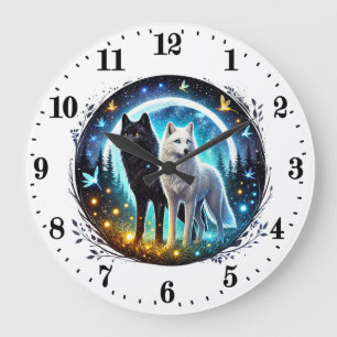 Horloge cool amoureux des animaux loup