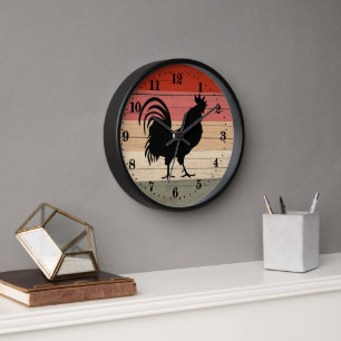 Horloge cool Country rooster decor Large Clock