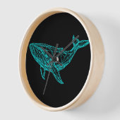 Horloge Cool Gamer Whale Wall Clock (Angle)