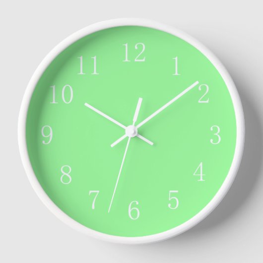 Horloge Cool Mint Green avec accents blancs Salle de bain (Recto)