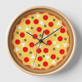 Horloge Cool plaisir pizza pepperoni champignon (Recto)