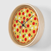Horloge Cool plaisir pizza pepperoni champignon (Angle)
