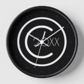 Horloge Copyright Moderne Typographique (Recto)