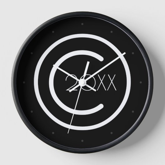 Horloge Copyright Moderne Typographique (Recto)