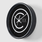 Horloge Copyright Moderne Typographique (Angle)