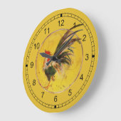 Horloge - Coq et fond jaune (Angle)