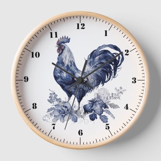 Horloge "Coq" Style Bleu de Willow (Recto)