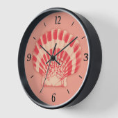 Horloge Coques marines - corail et pêche (Angle)