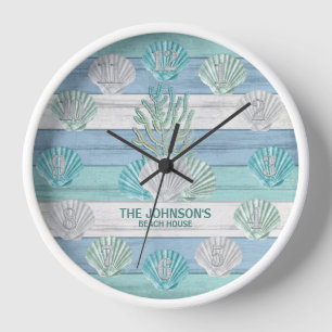 Horloge Coquillages de plage tropicaux