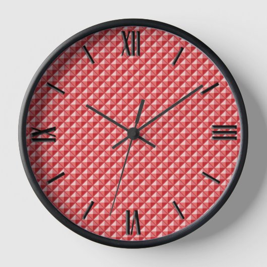 Horloge Corail rose, look émail, grille cloutée (Recto)