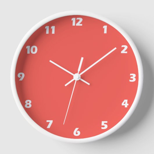 Horloge Corail vivant couleur solide (Recto)