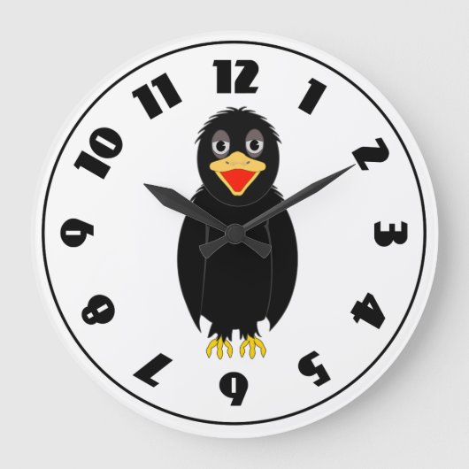 Horloge Corbeau Noir (Recto)